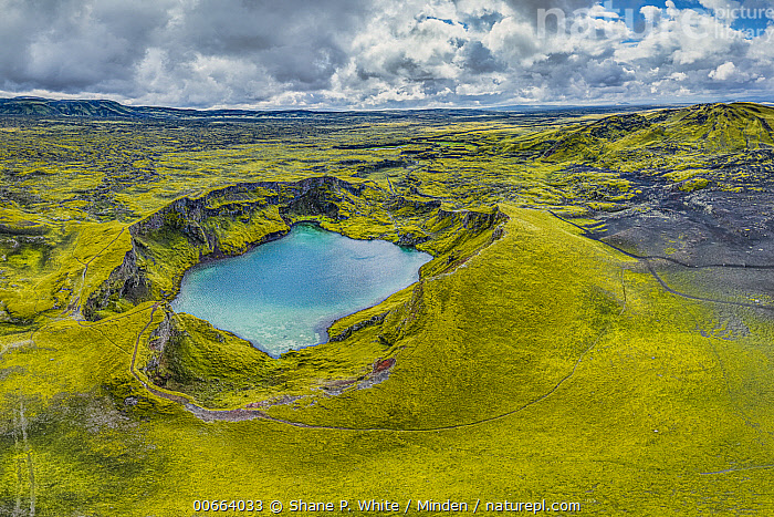 Stock photo of Lake in Tjarnargigur Crater, Iceland. Available for sale ...