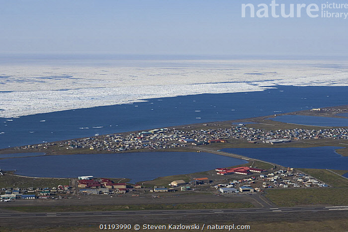 Stock photo of Aerial view of the Inupiat village of Barrow during the ...