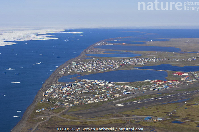 Stock photo of Aerial view of the Inupiat village of Barrow during the ...