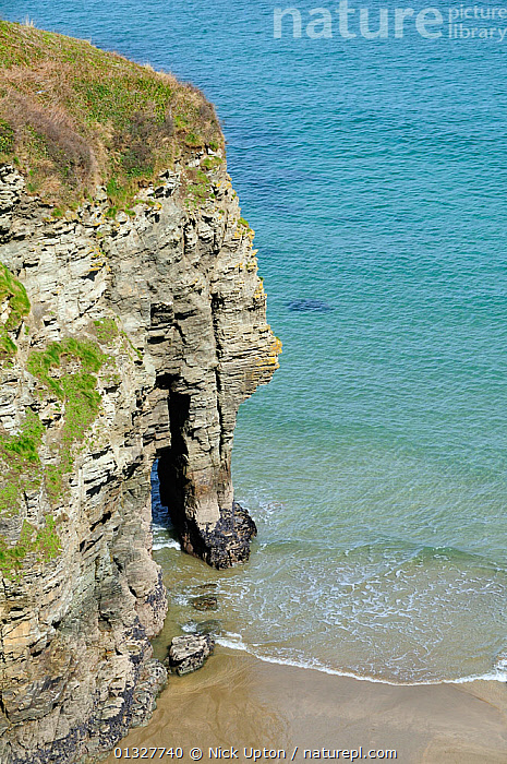 Stock photo of Elephant rock archway Bossiney cove near Tintagel