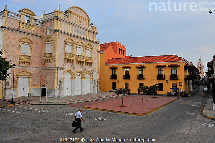 Stock photo of Heredia Theatre Square in Cartagena de Indias, a UNESCO
