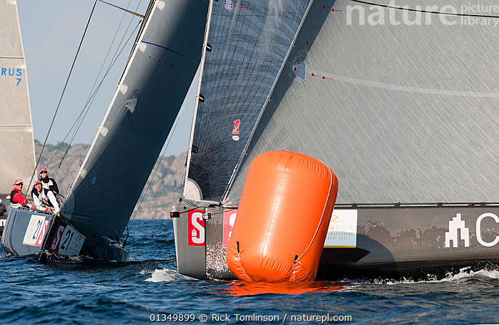 Stock photo of Yachts racing around marker during the RC44 Sweden Cup ...