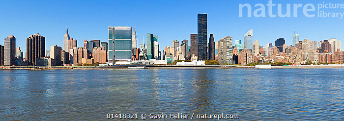 Stock photo of Skyline of Midtown Manhattan seen from the East River ...
