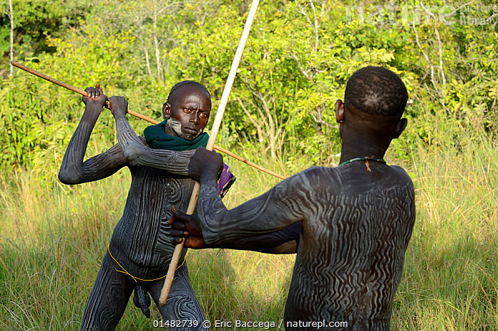 Tribal Donga Stick Fight in Omo River Valley, Ethiopia