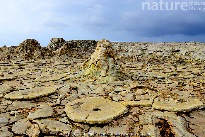 Stock photo of Formations caused by wind erosion, salt deposits, water ...