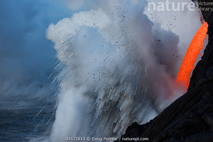 Stock Photo Of Hot Lava From The 61G Flow From Kilauea Volcano Entering ...