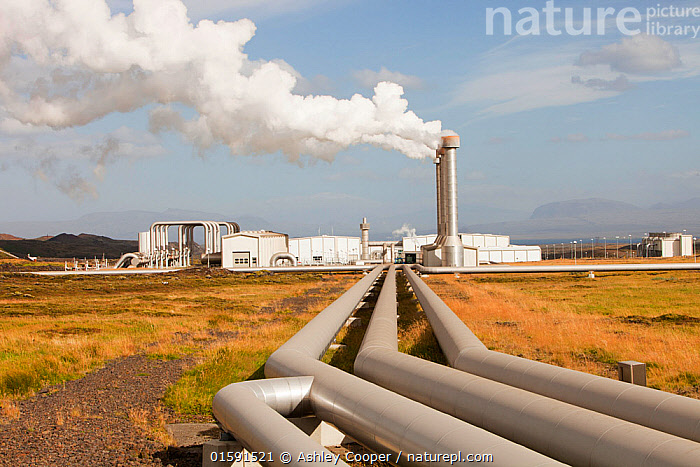 Stock photo of Hellisheidi geothermal power station in Hengill, Iceland ...