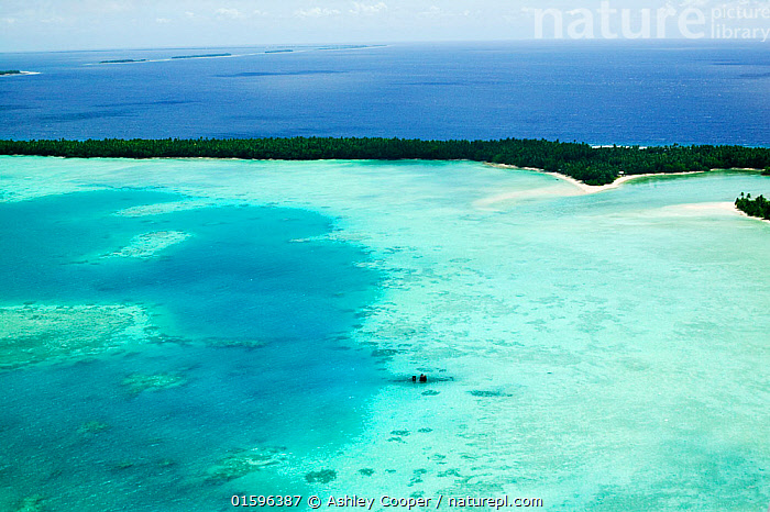 Stock photo of Aerial view of Funafuti atoll, Tuvalu, Pacific Ocean