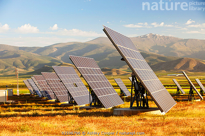 Stock photo of A photo voltaic solar power station near Guadix ...