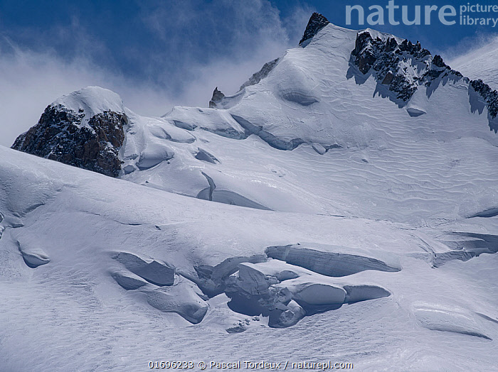 Stock photo of View looking south from the Aiguille Du Midi mountain in ...