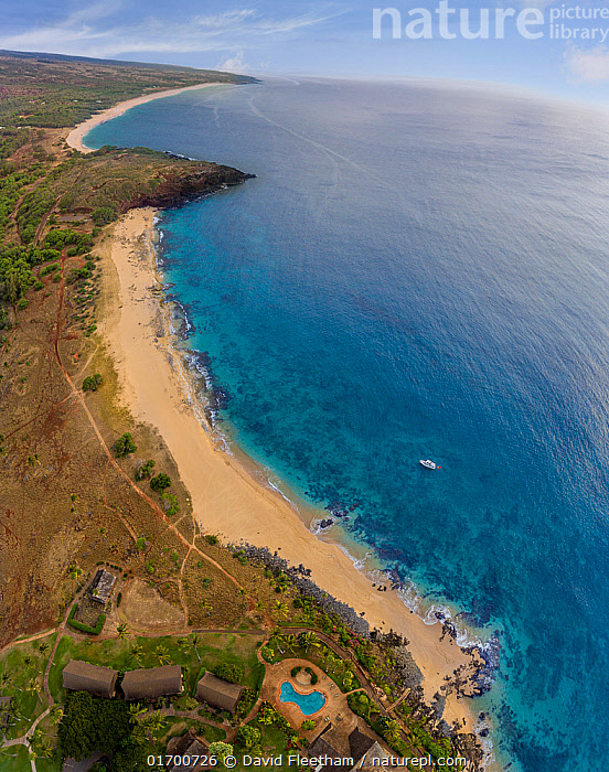 Stock photo of Aerial view of coastline and Kepuhi Beach, Kaluakoi