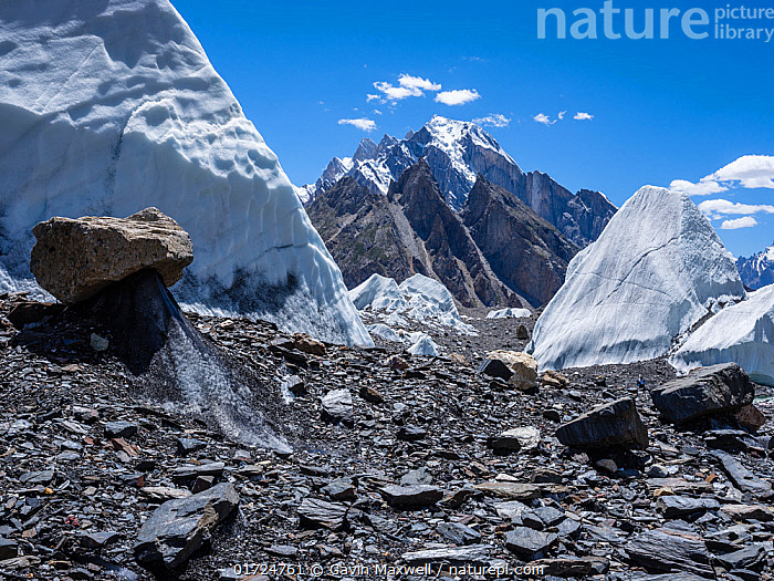 Stock photo of Baltoro Glacier seracs, Karakoram Mountains, Gilgit ...