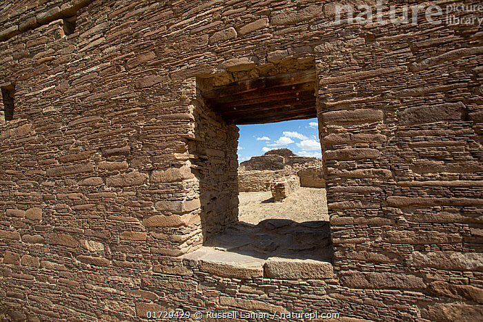 Stock photo of Window in wall of Chetro Ketl Historic Ruins Chaco