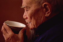 Red Deer (Cervus elaphus) antler medicinal soup consumed by man, which is believed to promote long life, Hong Kong, China