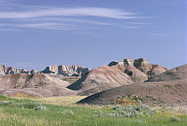 Eroded sedimentary formations, Badlands National Park, South Dakota