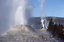 Erupting geysers, Yellowstone National Park, Wyoming