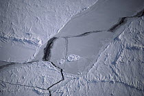 Pressure ridges and cracks in pack ice, Arctic Ocean