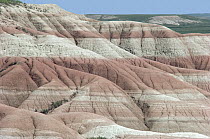 Erosion exposes sedimentary layers, Badlands National Park, South Dakota