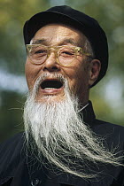Elderly man laughing, Harbin, China