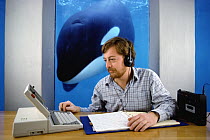 Orca (Orcinus orca) song listened to by John Ford, Vancouver Aquarium, British Columbia, Canada