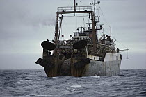 Russian ship harvesting Krill (Euphausia superba), Arctic