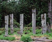 Haida totem poles, Queen Charlotte Islands, British Columbia, Canada