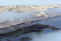 Sand dunes and wetlands, Skeleton Coast, Namib Desert, Namibia