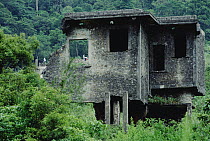 Ruins of villas built by French colonials that were bombed by Vietnamese partisans in the mid-1950's, Tam Dao National Park, Vietnam