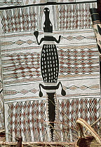 Crocodile design on Aboriginal art piece, Australia