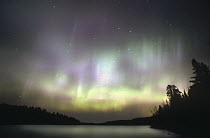 Aurora borealis over Moose Lake, Boundary Waters Canoe Area Wilderness, Minnesota