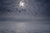 Sunlight filtering through clouds, Atlantic Ocean
