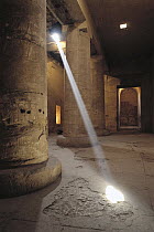 Sunlight shafts pierce the Temple of Abydos, Luxor, Egypt