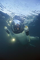 Deep flight submersible piloted by creator Graeme Hawke, Monterey, California