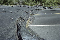 Lava flow over road, Hawaii