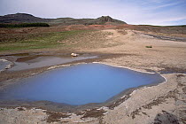 Geothermal activity, mineral hot pools, geyser thermal field, Iceland