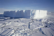 Tabular iceberg with broken fast ice, Prince Olav Coast, East Antarctica