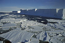 Tabular iceberg with broken fast ice, Prince Olav Coast, east Antarctica