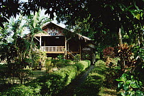 One of the guest lodges at Nusantara Dive Center at Molas Beach, Manado, North Sulawesi, Indonesia