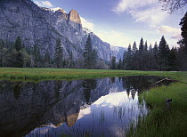 Sentinel Rock, reflected in water, Yosemite National Park, California
