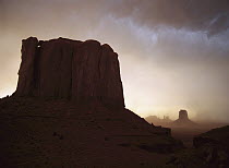 Sandstorm, Elephant Butte at north window, Monument Valley Navajo Tribal Park, Arizona