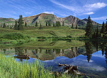 Ruby Peak reflected in lake, Raggeds Wilderness, Colorado