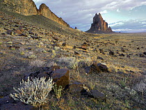 Shiprock, the basalt core of an extinct volcano, New Mexico