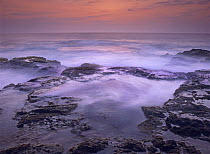 Ocean and lava rocks at sunset, Pu'uhonua, Hawaii