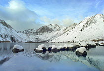 Laurel Mountain and Convict Lake in winter, eastern Sierra Nevada, California