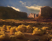 Camel Butte rising out of desert, Monument Valley, Arizona