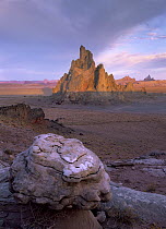 Church Rock, eroded volcanic plug 300 feet tall on Navajo reservation, Monument Valley, Arizona