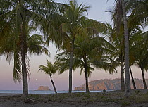 Moon setting, Playa Carillo, Guanacaste, Costa Rica
