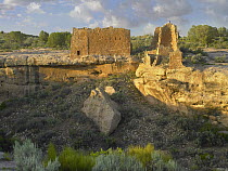 Hovenweep Castle at Little Ruin Canyon on sandstone cliff, Hovenweep National Monument, Utah