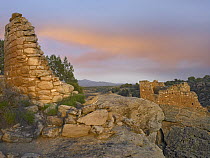 Stronghold House with Sleeping Ute Mountain, Hovenweep National Monument, Utah