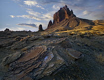 Shiprock, the basalt core of an extinct volcano, New Mexico